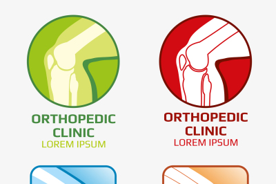 Knee joint bones vector orthopedic clinics and diagnostic centers logo