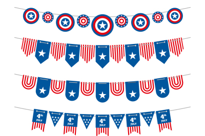 Patriotic bunting american flags garlands for USA independence day 4th