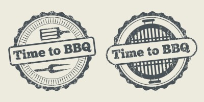 Barbecue and grill label steak house restaurant menu design vector ele