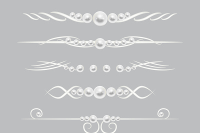 Pearl dividers page decor vector set