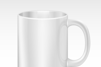 Realistic white coffee cup. Vector illustration