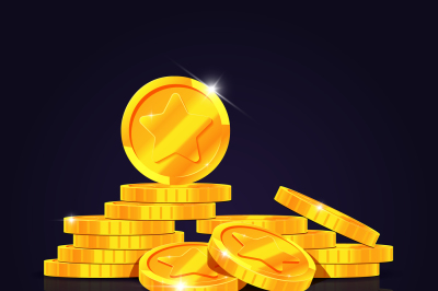 Gold coins stack vector illustration