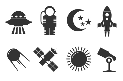 Space and astronomy vector icons