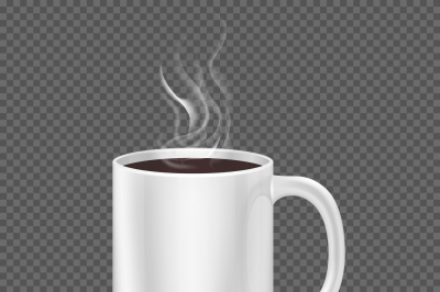 White steam over coffee or tea cup vector illustration