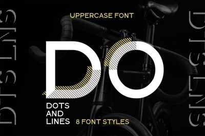 Dots Lines. Display font, 8 styles.
