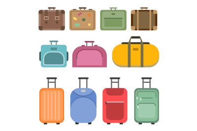 Different handle bags and travel suitcases