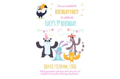 Design template of invitation to kids party