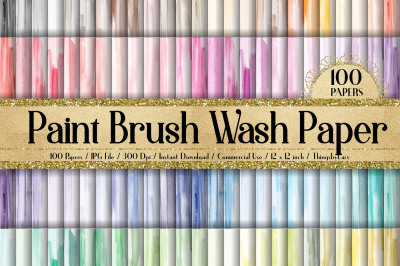 100 Paint Brush Wash Texture Digital Papers