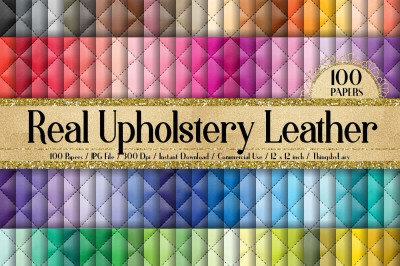 100 Real Upholstery Quilt Leather Digital Papers