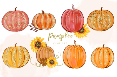 Pumpkin Clipart, Digital Pumpkin clip art, Autumn Clipart