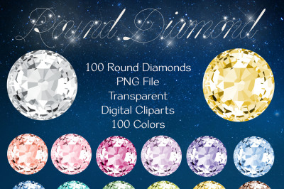 100 Round Diamond Clip Arts
