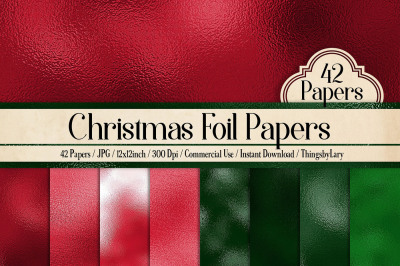 42 Luxury Christmas Metallic Foil Digital Papers
