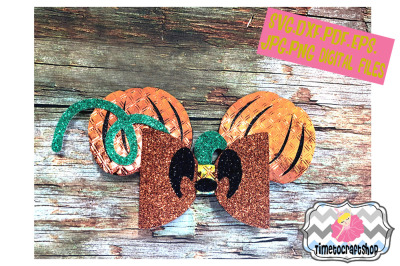 Halloween Pumpkin Jack O Lantern Hair Bow Template.