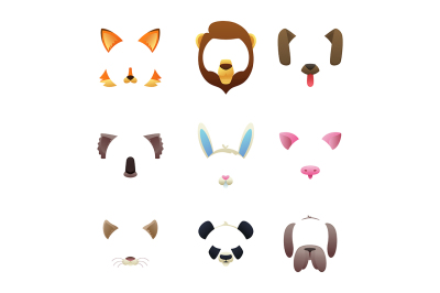 Animal faces for video or photo filters