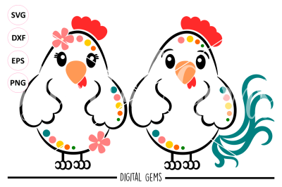 Chicken SVG / DXF / EPS / PNG Files