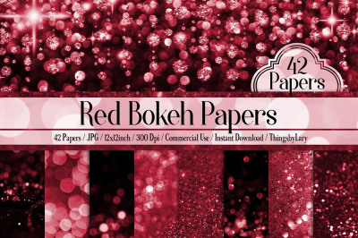 42 Pink Peacock Luxury Bokeh and Glitter Digital Papers