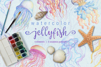 Watercolor jellyfish