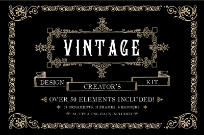 Vintage Ornament Design Creators Kit - AI EPS PNG