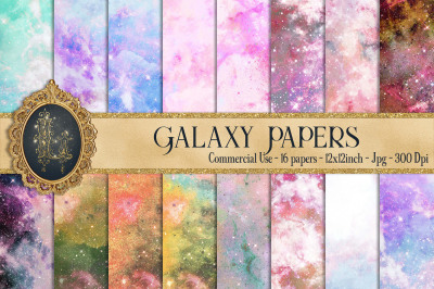16 Galaxy Digital Papers, Magical Fairy Paper Digital Papers