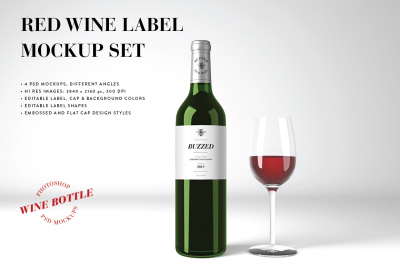 Red Wine Mockup Set - Photoshop PSD