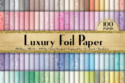 100 Seamless Luxury Foil Digital Papers 12 x 12 in