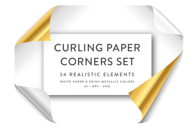 Curling Paper Corner Folds Set