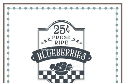Fresh Blueberries SVG Cut File - Home Vector