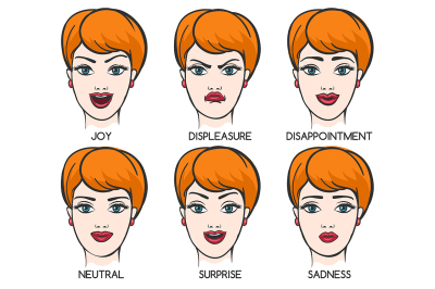 Female Face Expression Set