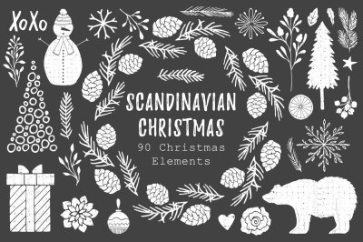 Scandinavian Christmas - 90 Elements