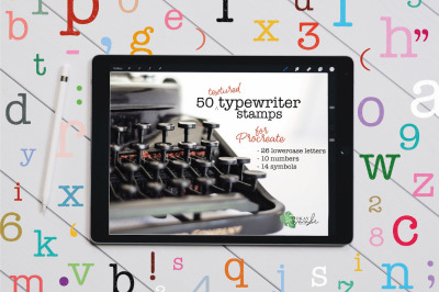 Textured Typewriter Stamp Brushes for Procreate