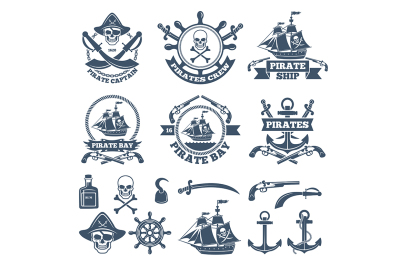 Vintage nautical and pirates labels