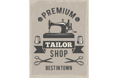 Retro poster for tailor shop