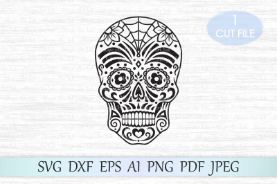 Sugar skull SVG, Day of the dead SVG, Halloween SVG, Candy skull SVG
