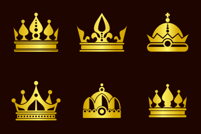 Golden crown set illustration