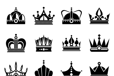 Silhouettes of black crowns