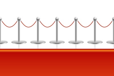 Red carpet with barrier rope seamless background