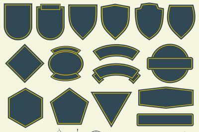 Vector elements for military, army patches, badges set