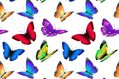 Seamless vector pattern with butterflies