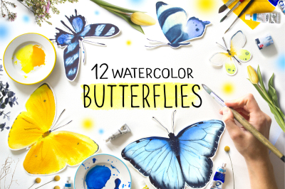Butterflies Watercolor clipart