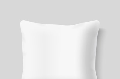 Blank white square realistic pillow cushion vector template