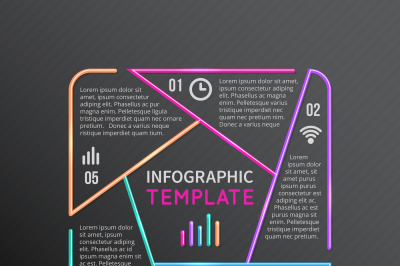 Vector chart infographic template business concept with 5 options part