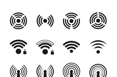 Wireless and wifi vector icons