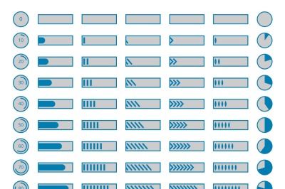 Progress bars, preloaders vector collection