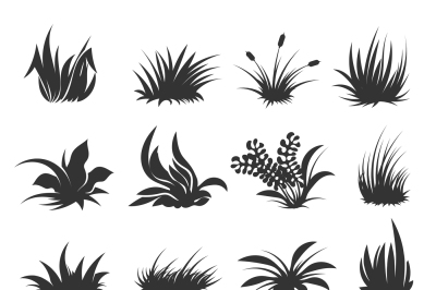 Grass and lawn vector silhouettes