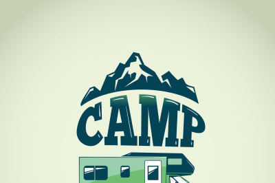 Camping wilderness adventure vector background