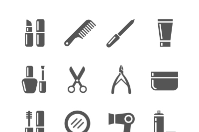 Cosmetics and beauty vector icons