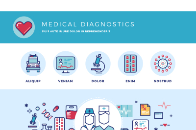 Medical diagnostics&2C; medicine research laboratory vector concept for w