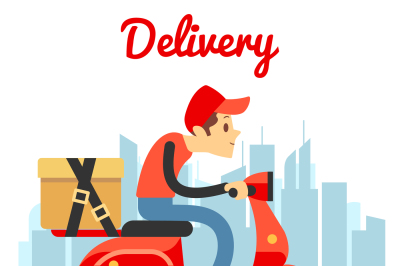 Delivery courier ride scooter motorcycle