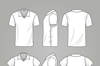 Blank white mens and womens t-shirt outline vector template