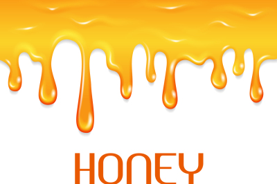 Dripping honey seamless vector border